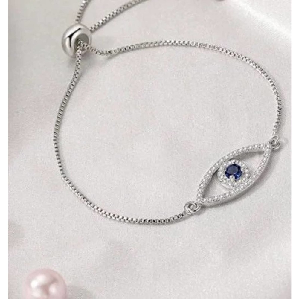 Evil eye mati pull chain adjustable Bracelet hamsa protection good vibes luck